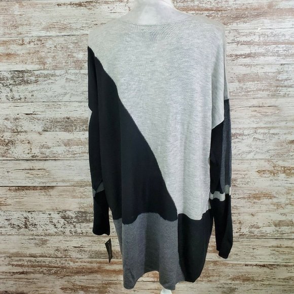 INC International Concepts Heather Grey Block Swea - Picture 3 of 9